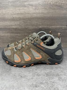 Merrell Hiking Shoes Mens Size 8 Brown Mesh Breathable Outdoors Low Top Lace Up